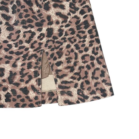 NWT MADISON OLIVACEOUS Leopard Print Slit Mini Skirt Size M - Picture 3 of 10